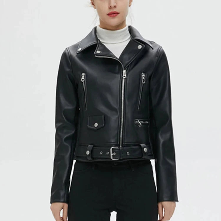 Faux PU Leather Jacket